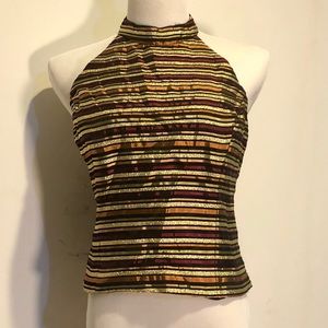 HALTER TOP WITH ZIPPER BACK AND FRONT BONING